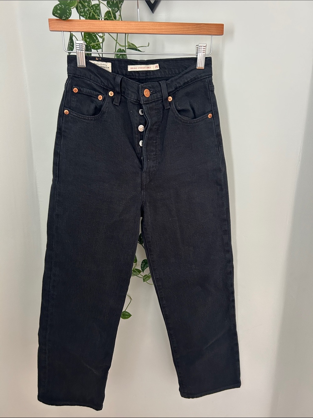 Levi's Black High-Waist Button-Fly Jeans